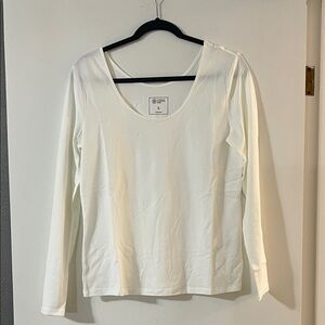 Candace Cameron Bure Cream Long Sleeve Top